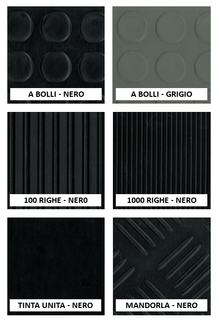 Tappeto Linoleum Pavimento doppio colore Nero / Grigio Rotol